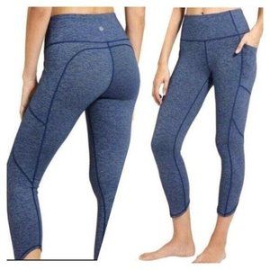 Athleta Womens High Rise Cropped Pixel Chaturanga To Town Blue XXS Leggings